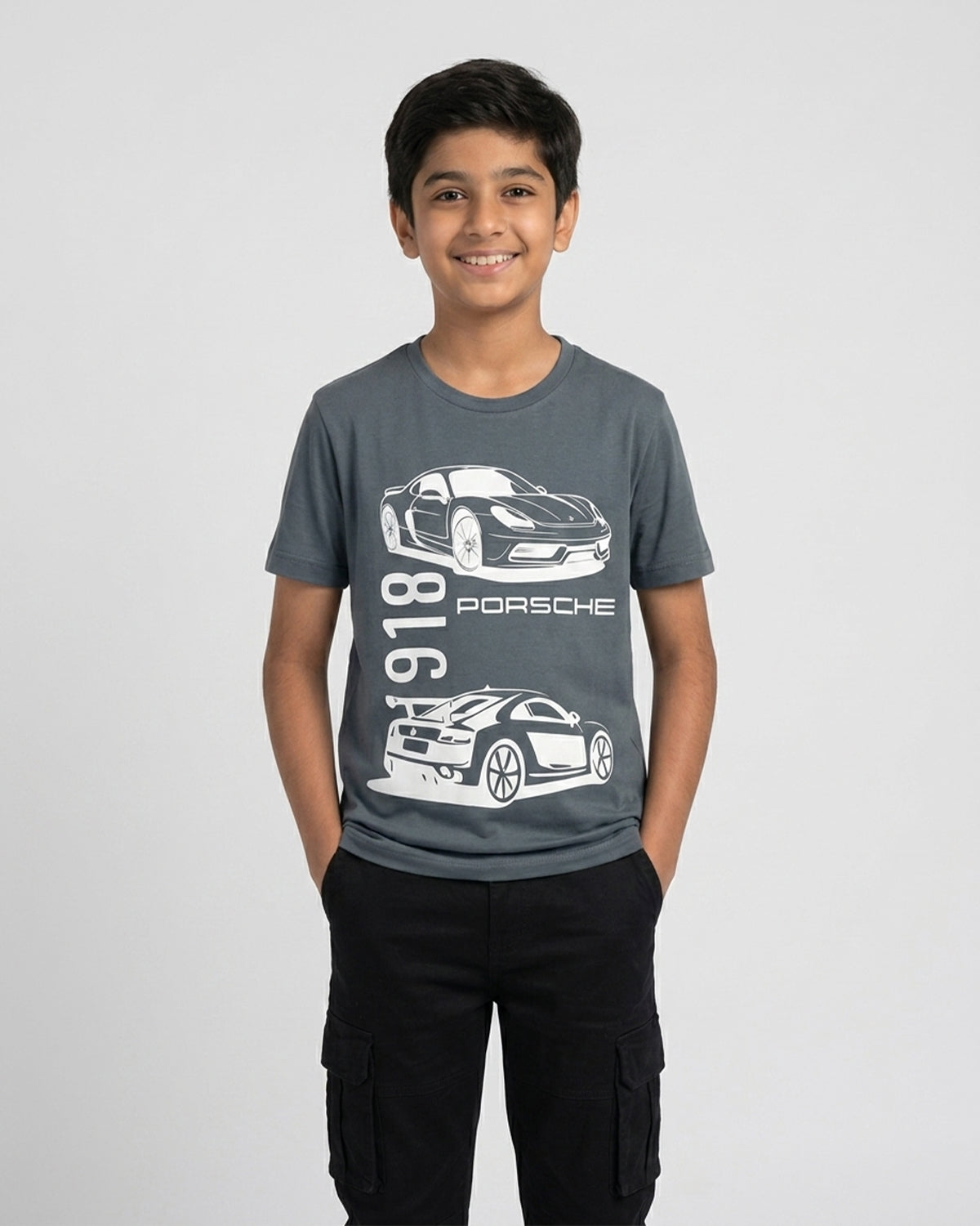 LC 'Porsche 918' Graphic T-Shirt - charcoal Grey