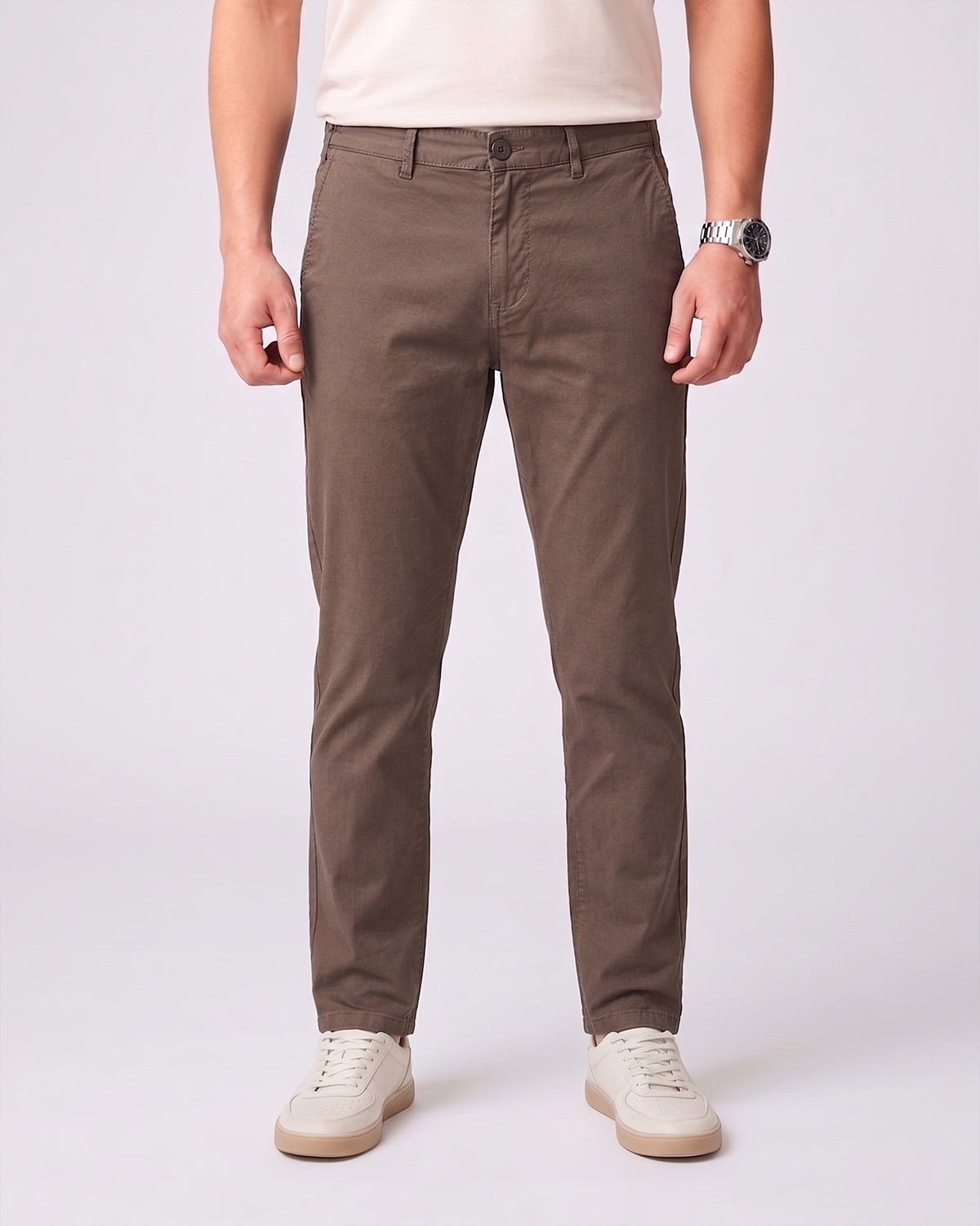 Men's Premium Cotton Drawstring Pants - Coffee