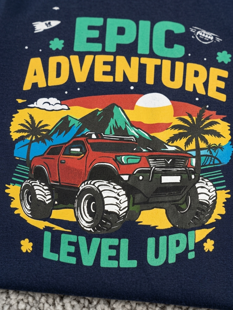 Leisure Club Boys Graphic T-Shirt and Shorts Set – Epic Adventure (1 to 5 Years) - Navy