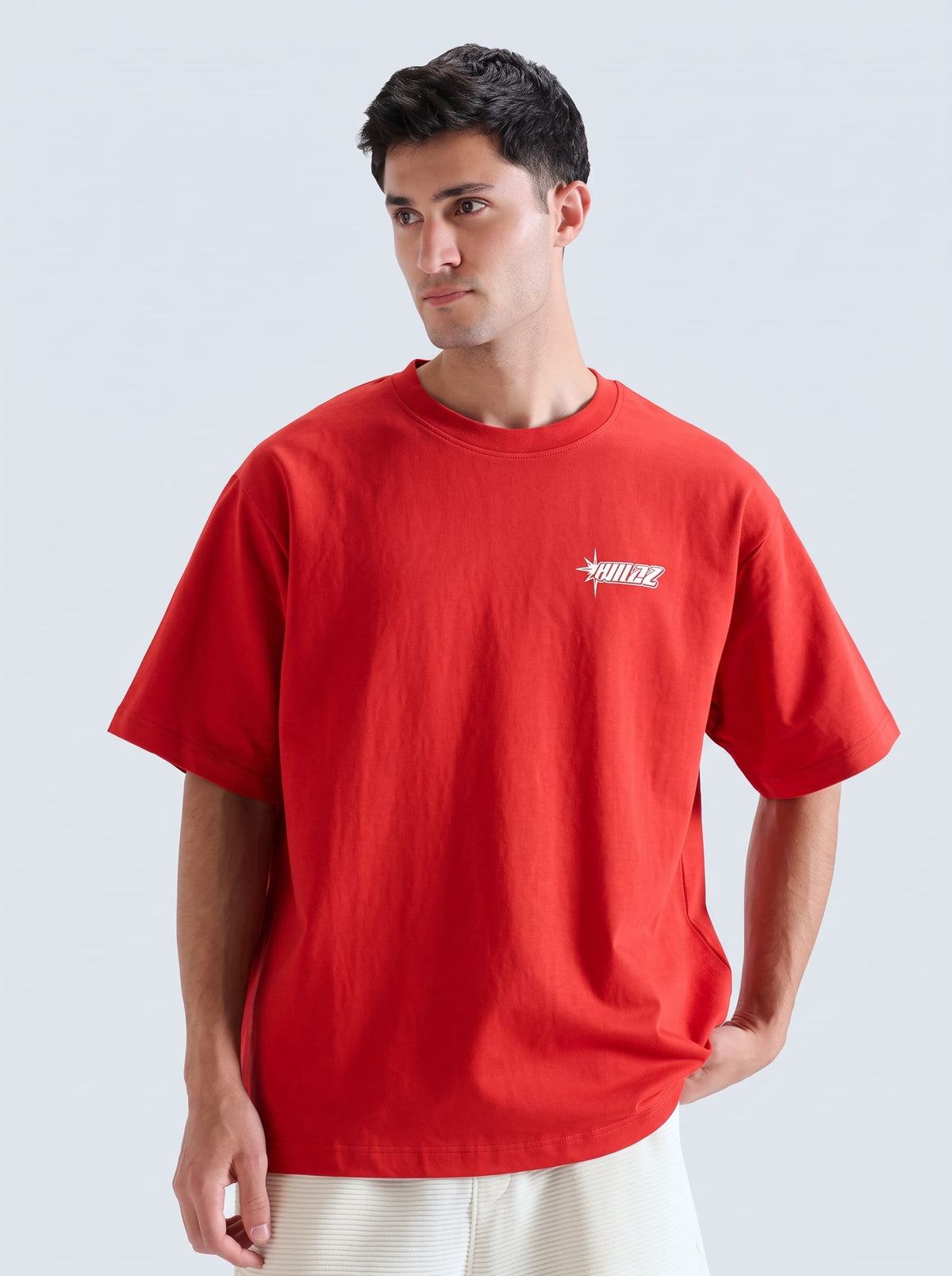 Oversized Red Drop Shoulder T-Shirt – 180 GSM