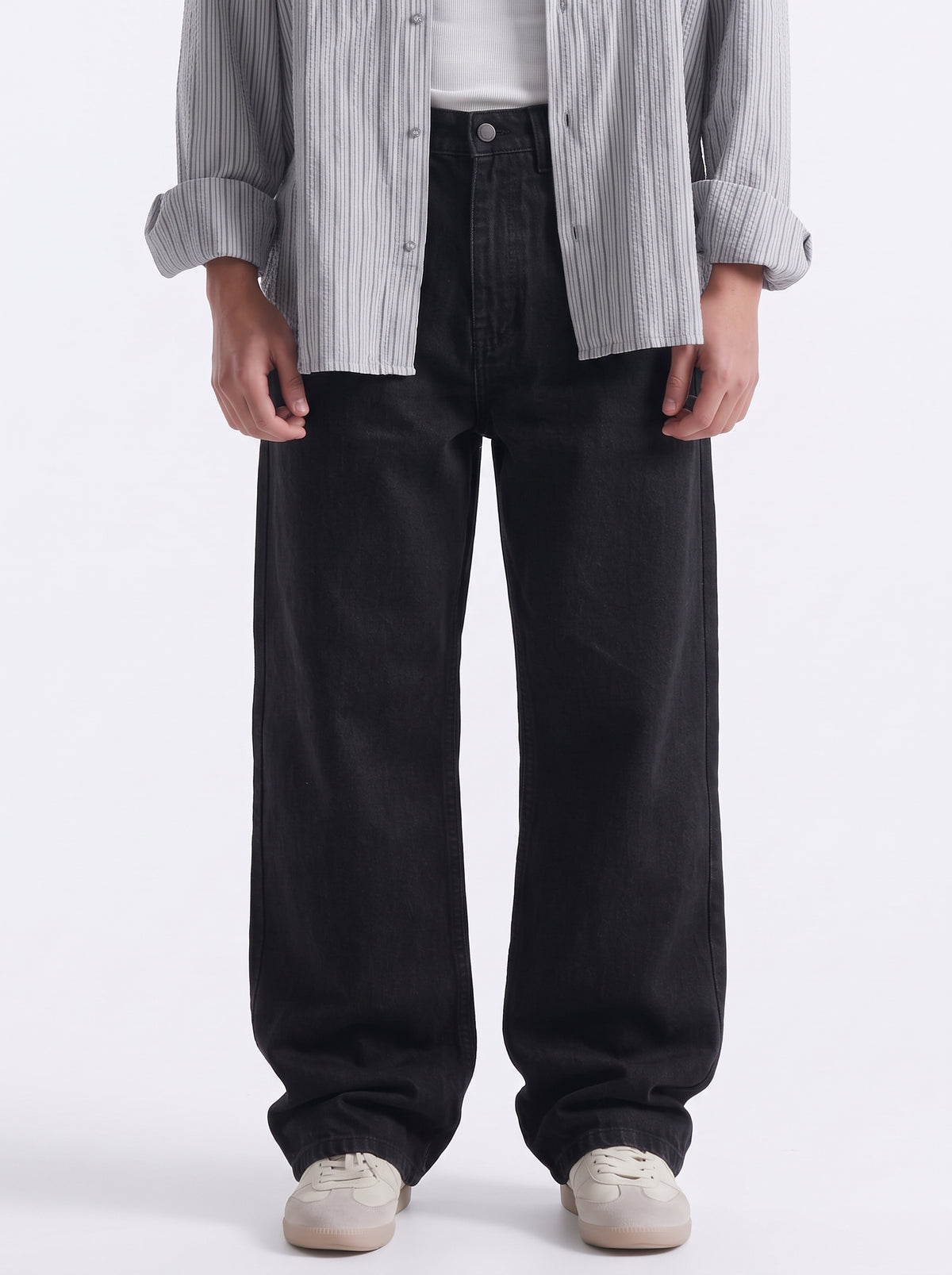 Men's Relax Fit Straight Black Jeans