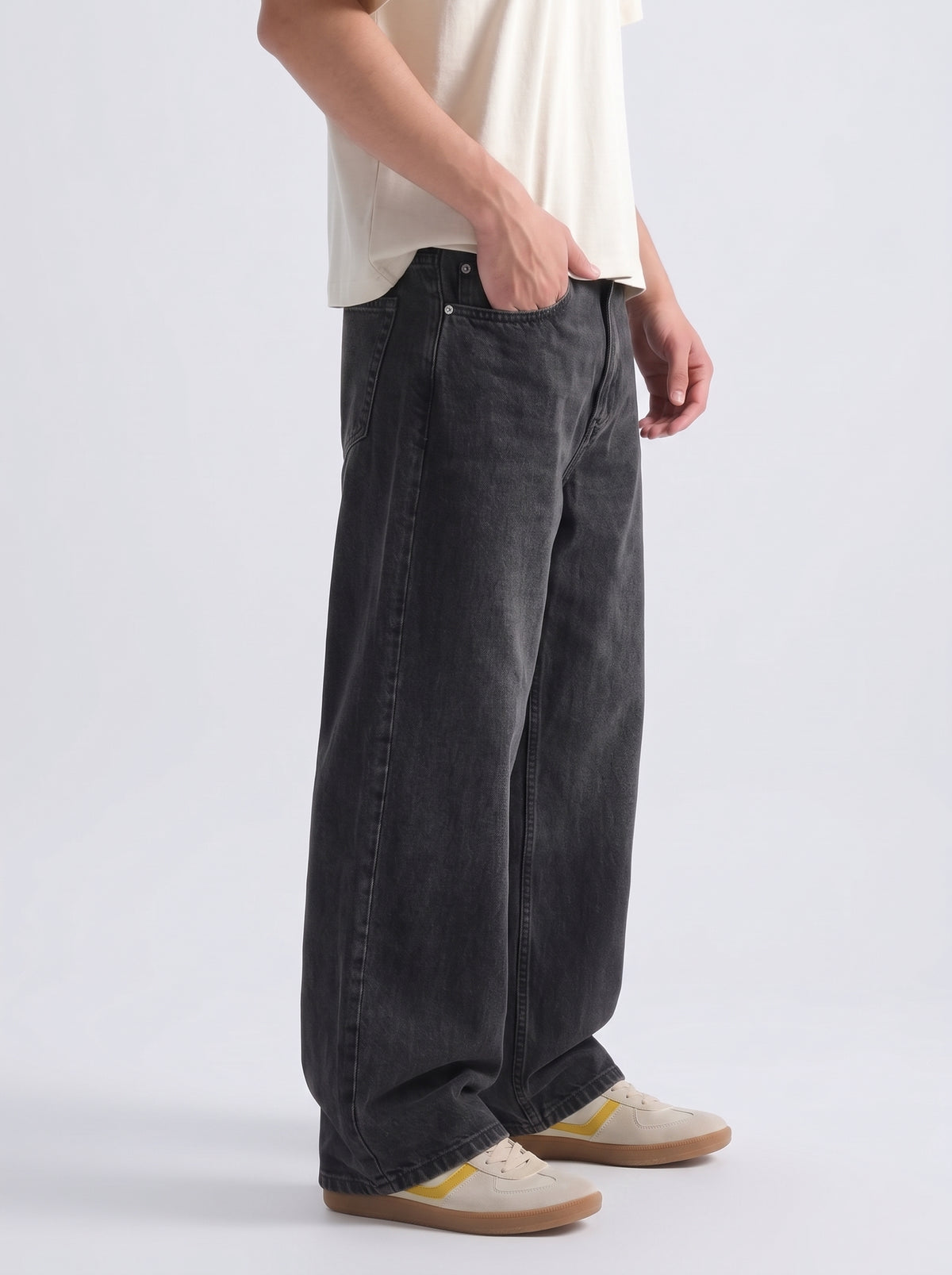 Men’s Charcoal Black Baggy Fit Jeans