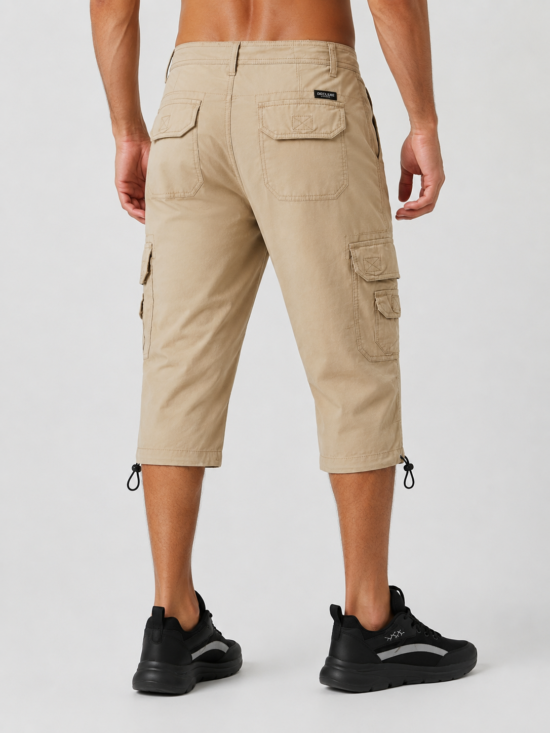 Men's Khaki Cargo 3 Quarter Shorts | Premium Paper Cotton | Export Leftover