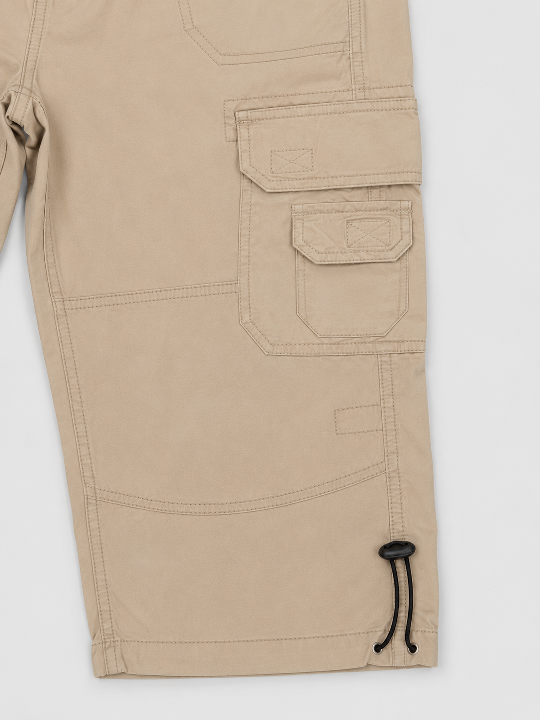 Men's Khaki Cargo 3 Quarter Shorts | Premium Paper Cotton | Export Leftover