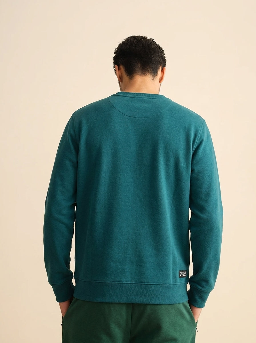 Teal Graphic Crewneck Sweatshirt