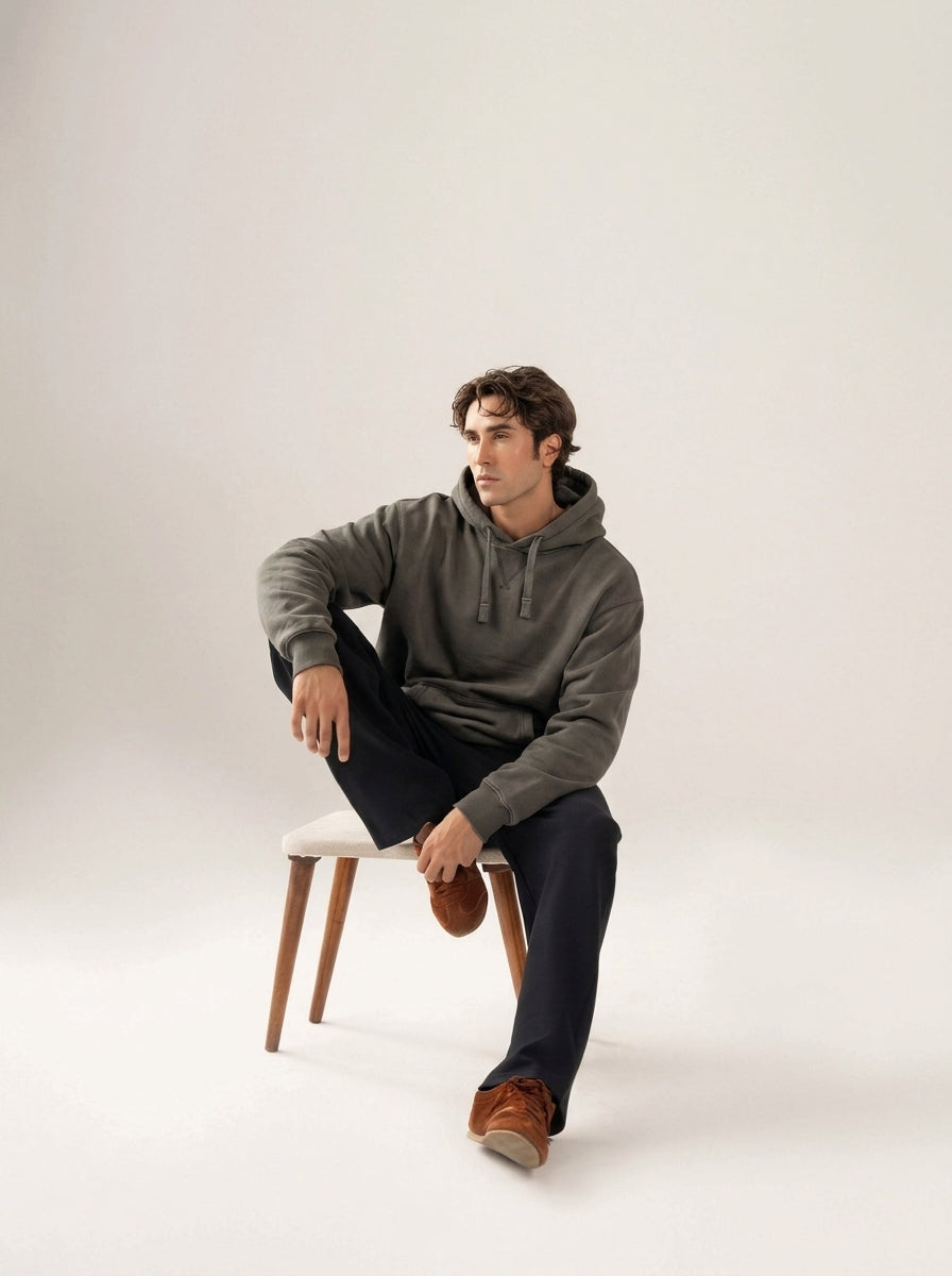 Classic charcoal Fleece Pullover Hoodie