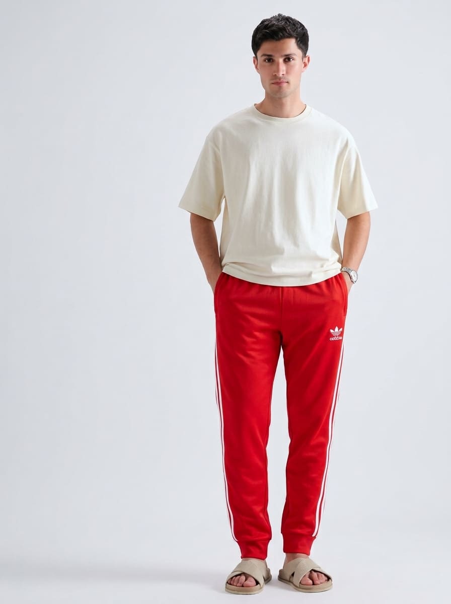 Men’s Adidas SST Track Trousers – Red