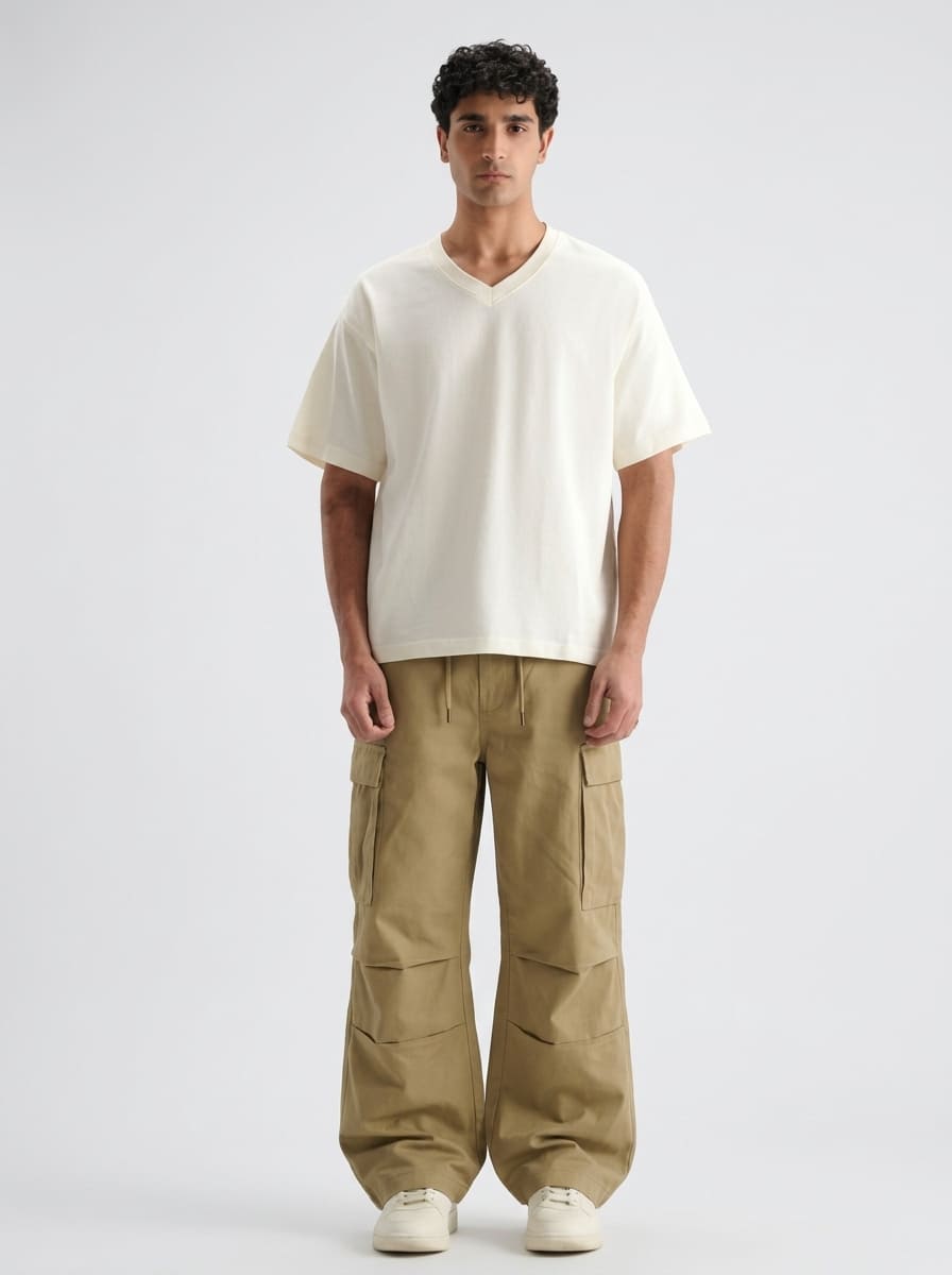 Men’s Cargo Jeans – Baggy Fit | Khaki