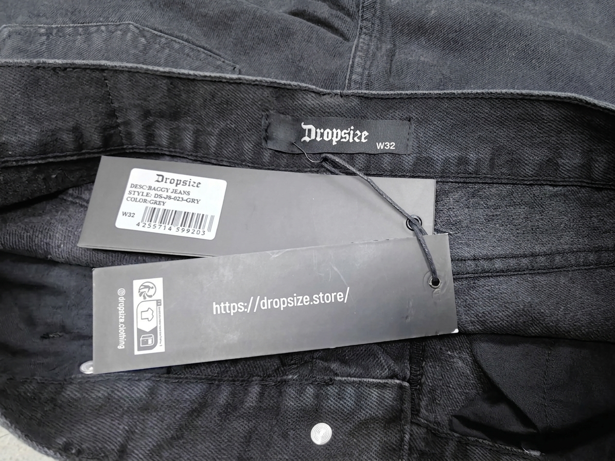 Men's Baggy Charcoal Black Jeans - (Dropsize) Export Leftover Premium Jeans