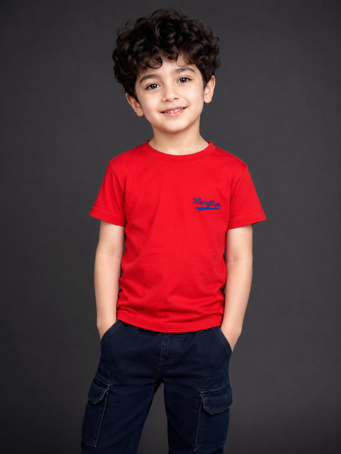 HNGTN Boy Varsity Logo Cotton Jersey T-Shirt