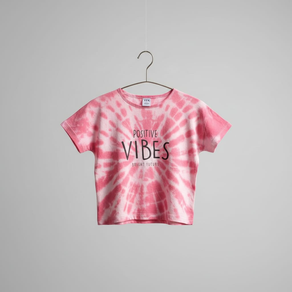 Taboo Wear Women's Tie-Dye Boxy Drop-Shoulder Tee - White & Pink