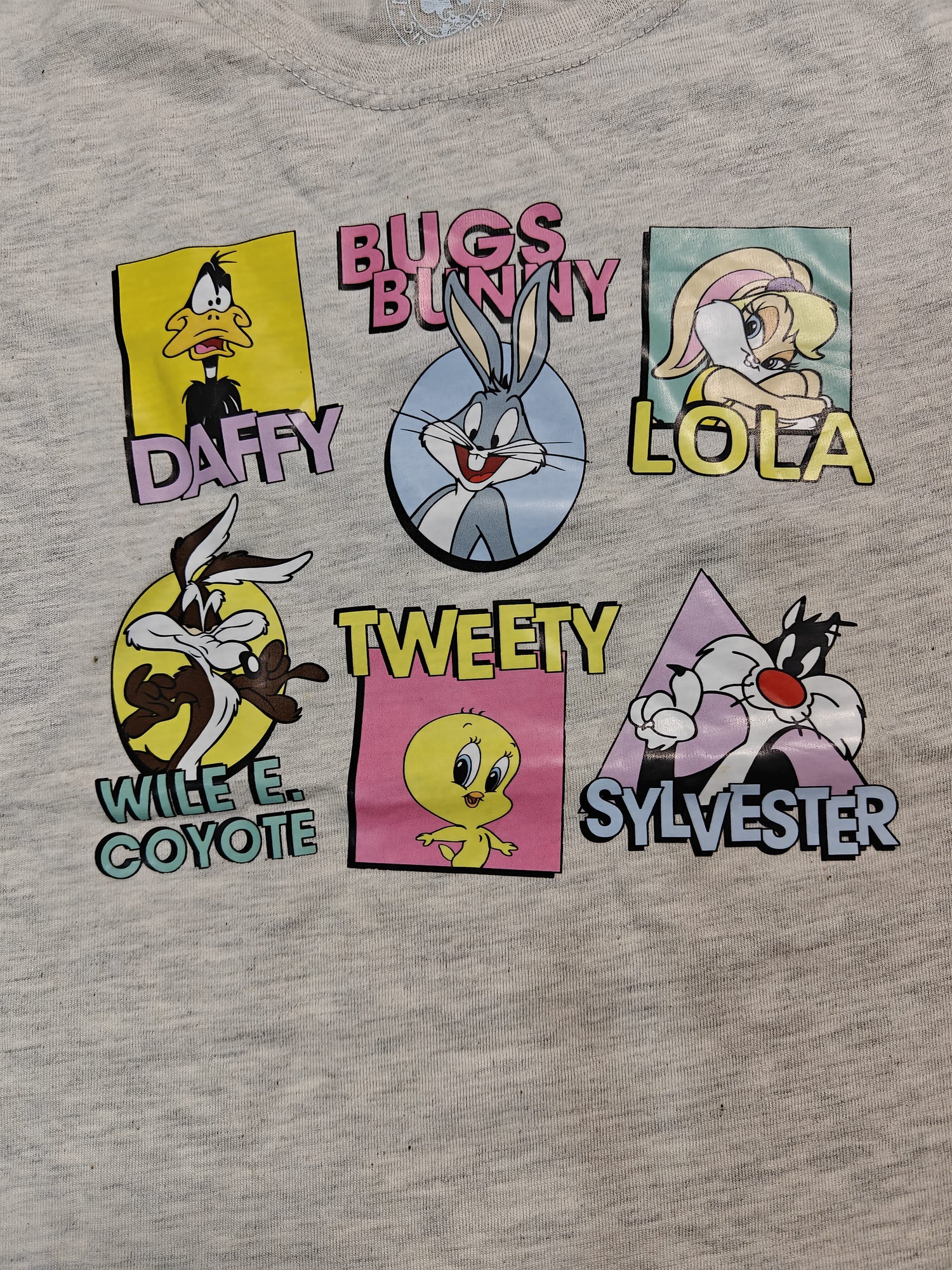Girls Looney Tunes Printed T-Shirt – Heather Grey (Ages 3-7) | Premium Cotton Tee