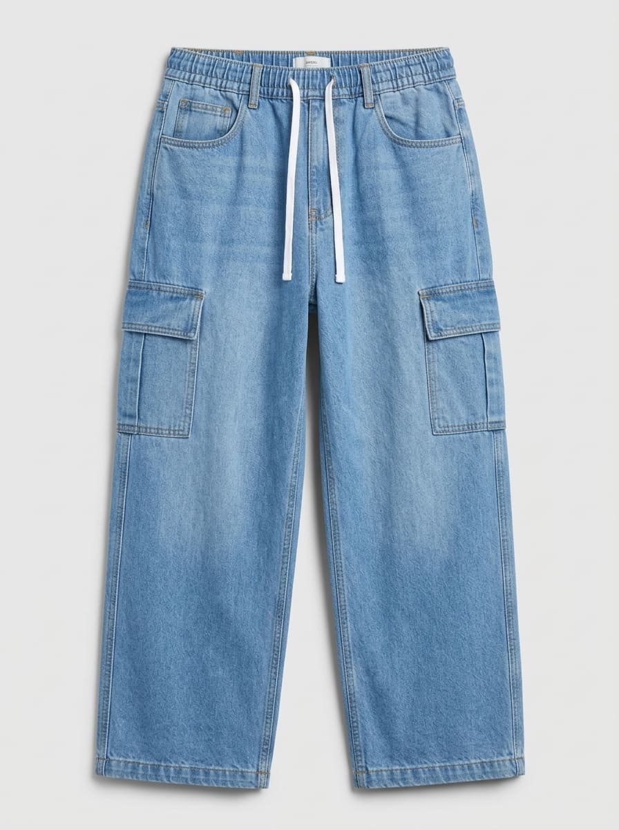 Men’s Cargo Jeans – Baggy Fit | Sky Blue