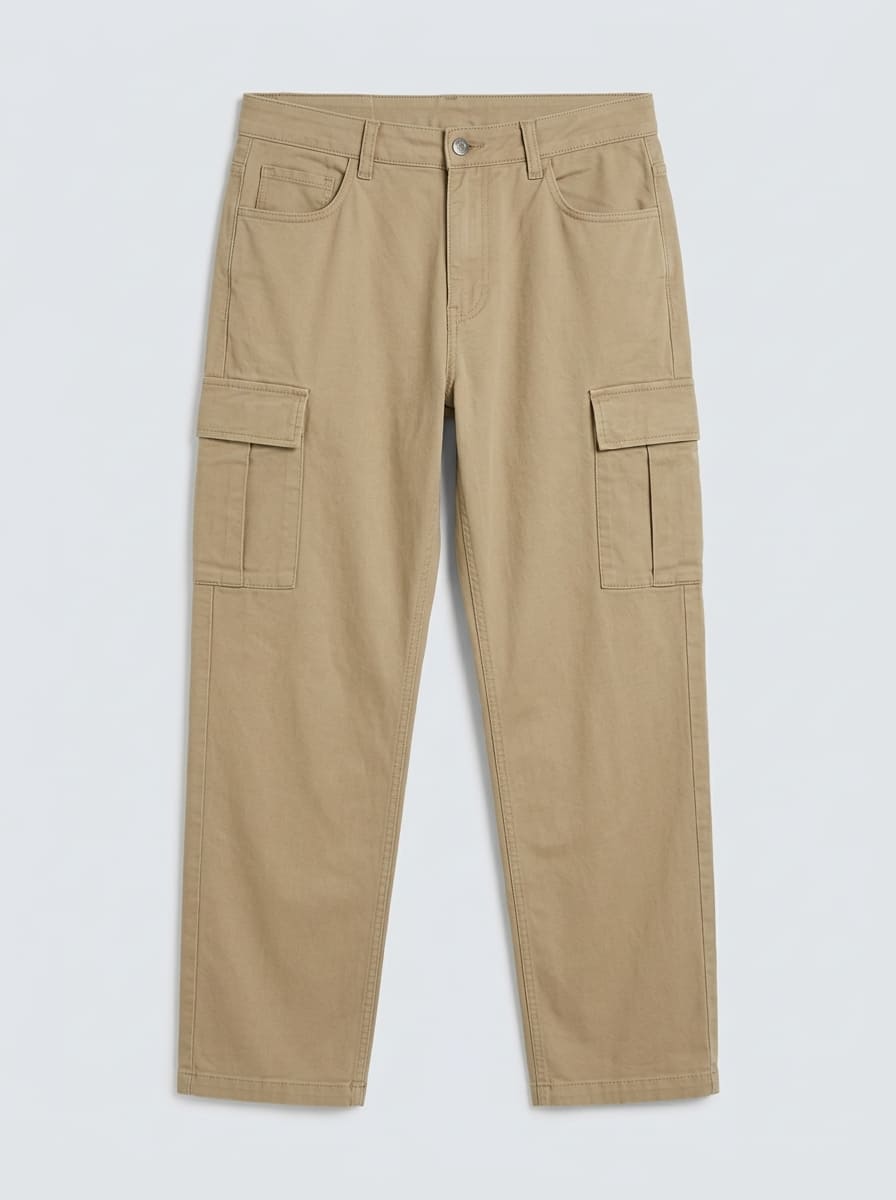 Men Relax Fit Cargo Trouser Beige | Khaki