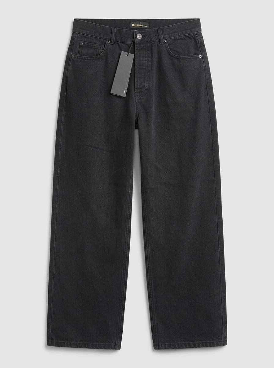 Men’s Charcoal Black Baggy Fit Jeans