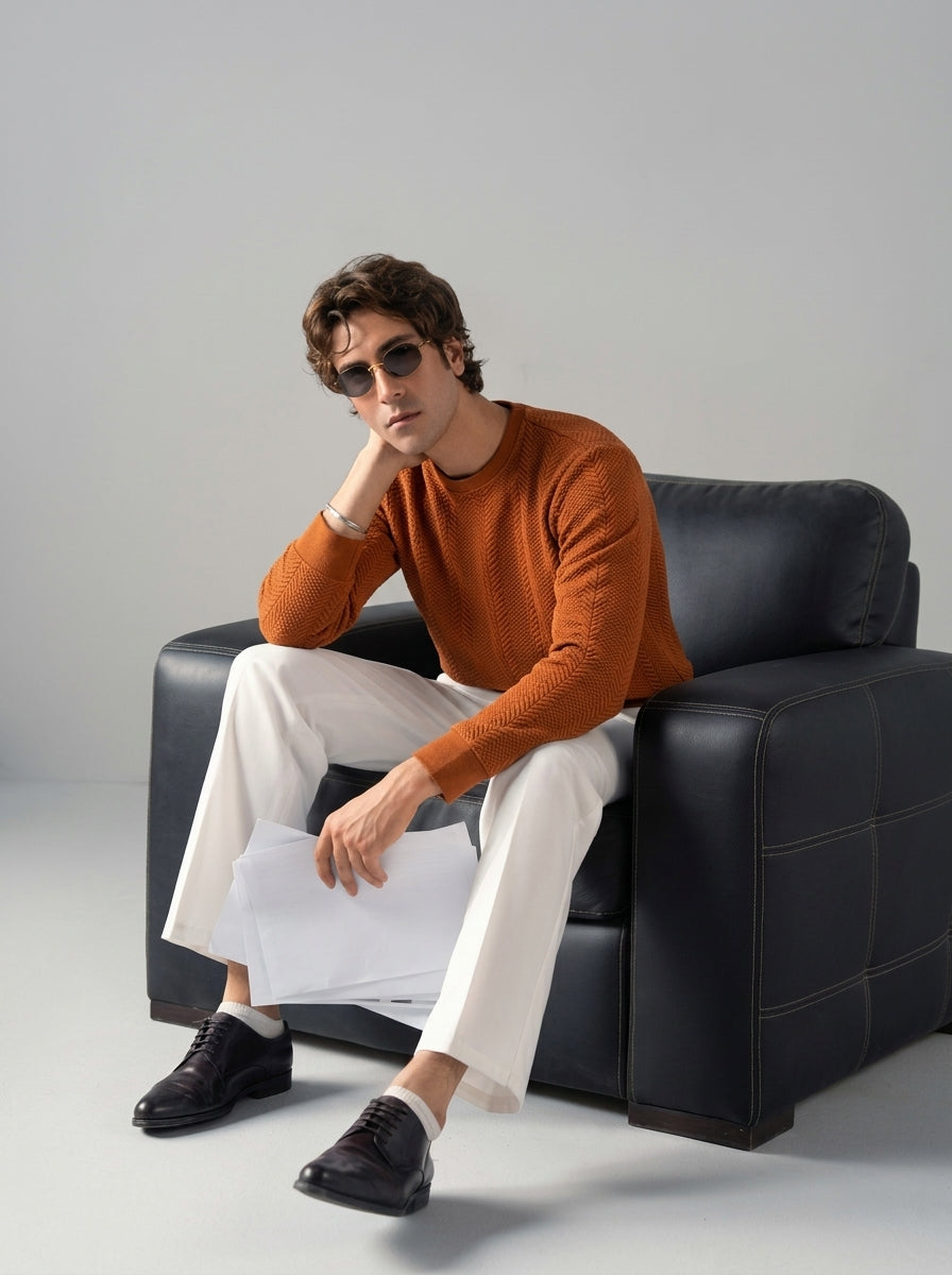 Cable Knit Crewneck Sweatshirt