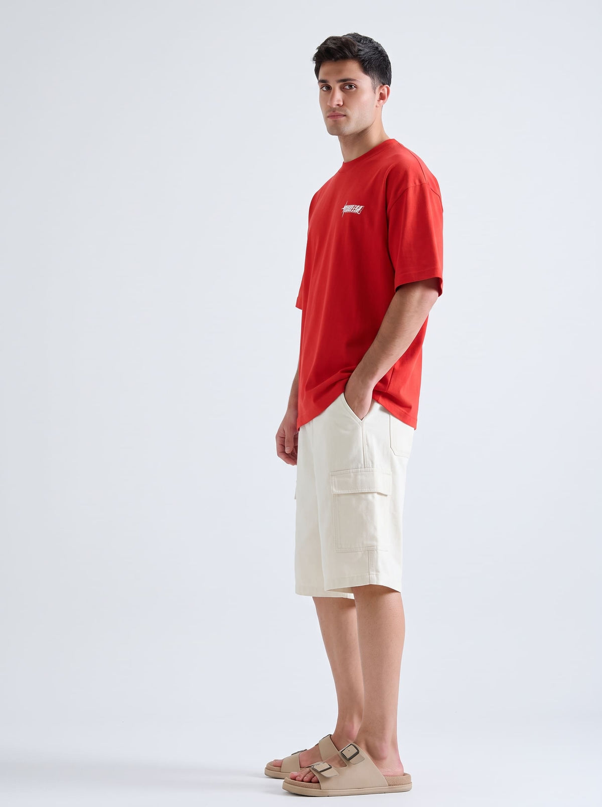 Oversized Red Drop Shoulder T-Shirt – 180 GSM