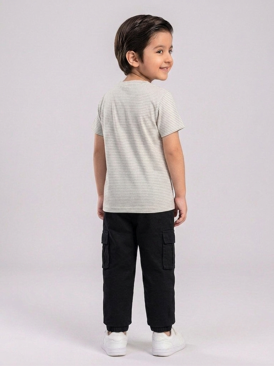 LC BOY 97 The Original Cotton Jersey Lining T-Shirt - Off White / silver