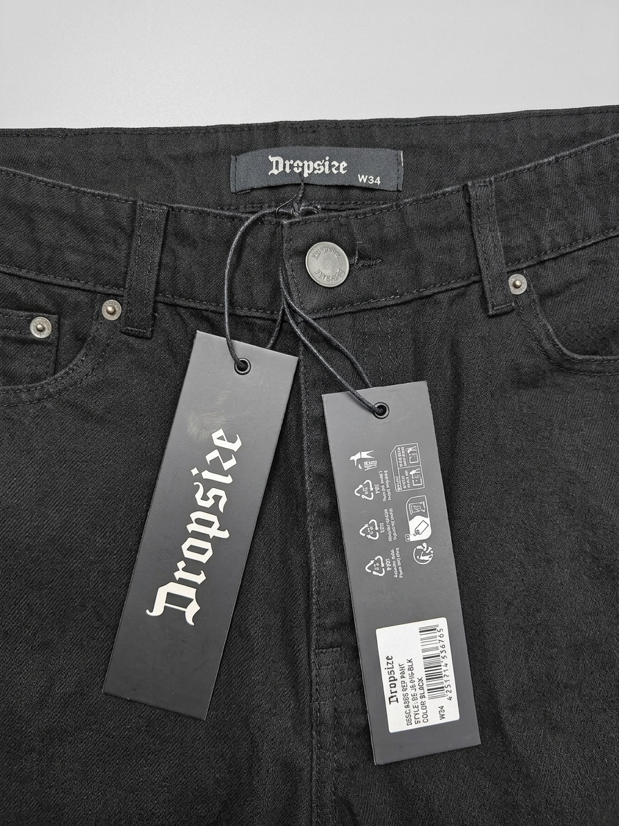 Men's Relax Fit Straight Jeans Black - (Dropsize) Export Leftover Premium Jeans