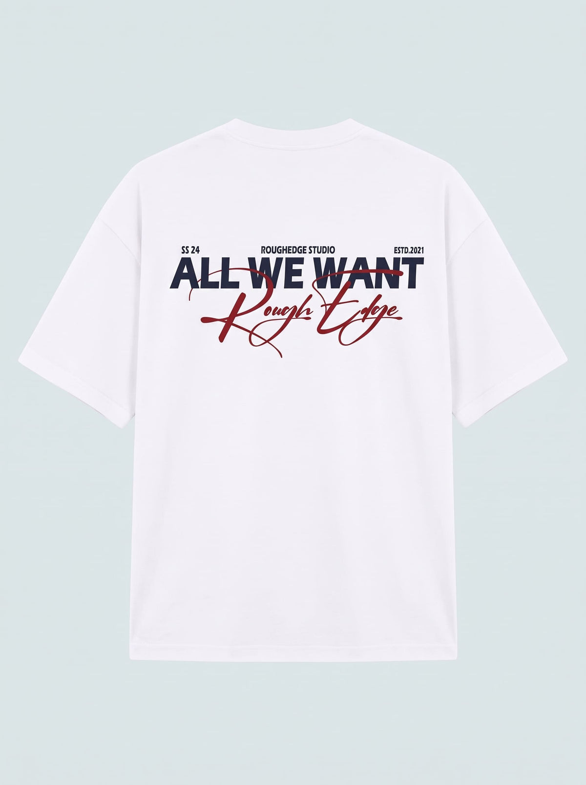 Premium Oversized White Drop Shoulder T-Shirt – 180 GSM Cotton | RoughEdge