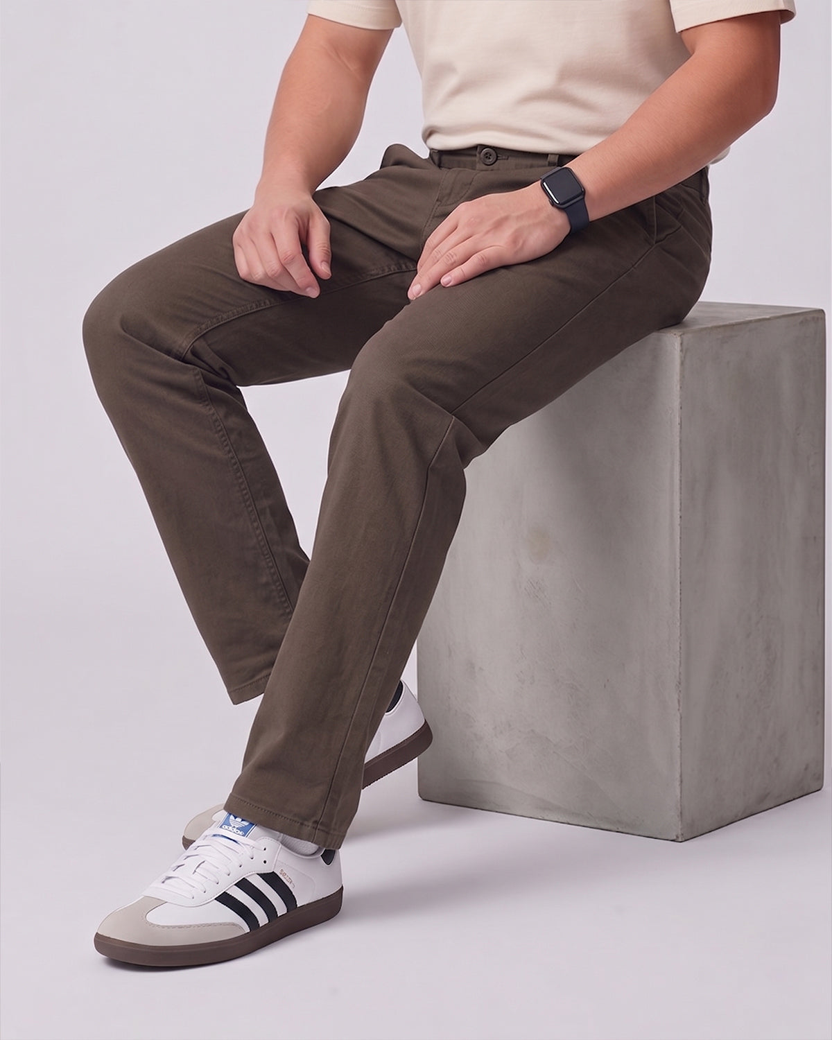 Men's Premium Cotton Drawstring Pants - Coffee