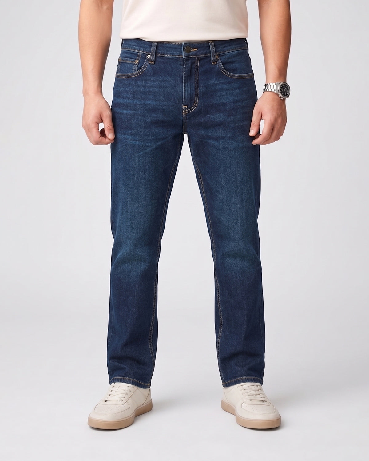 Men Slim Fit Soft Denim Pull&Bear Jeans - Navy Blue