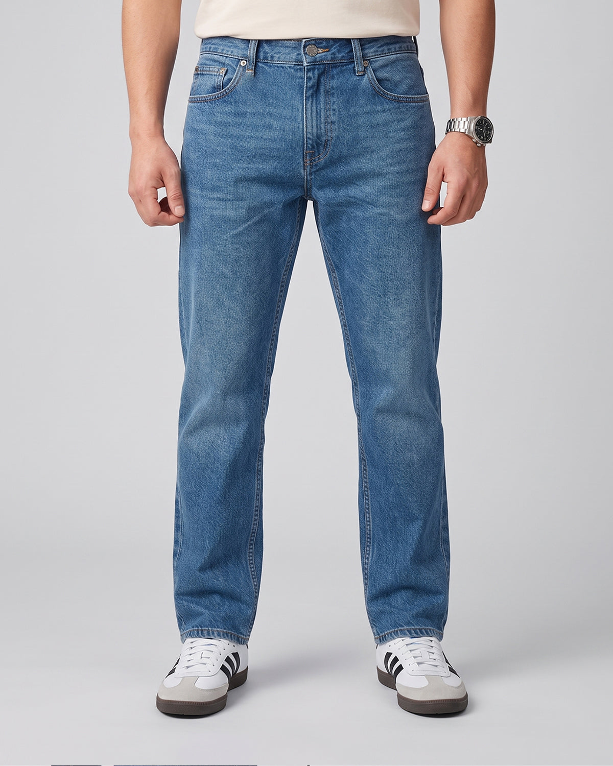 Men Straight Fit Soft Denim Pull&Bear Jeans - Sky Blue