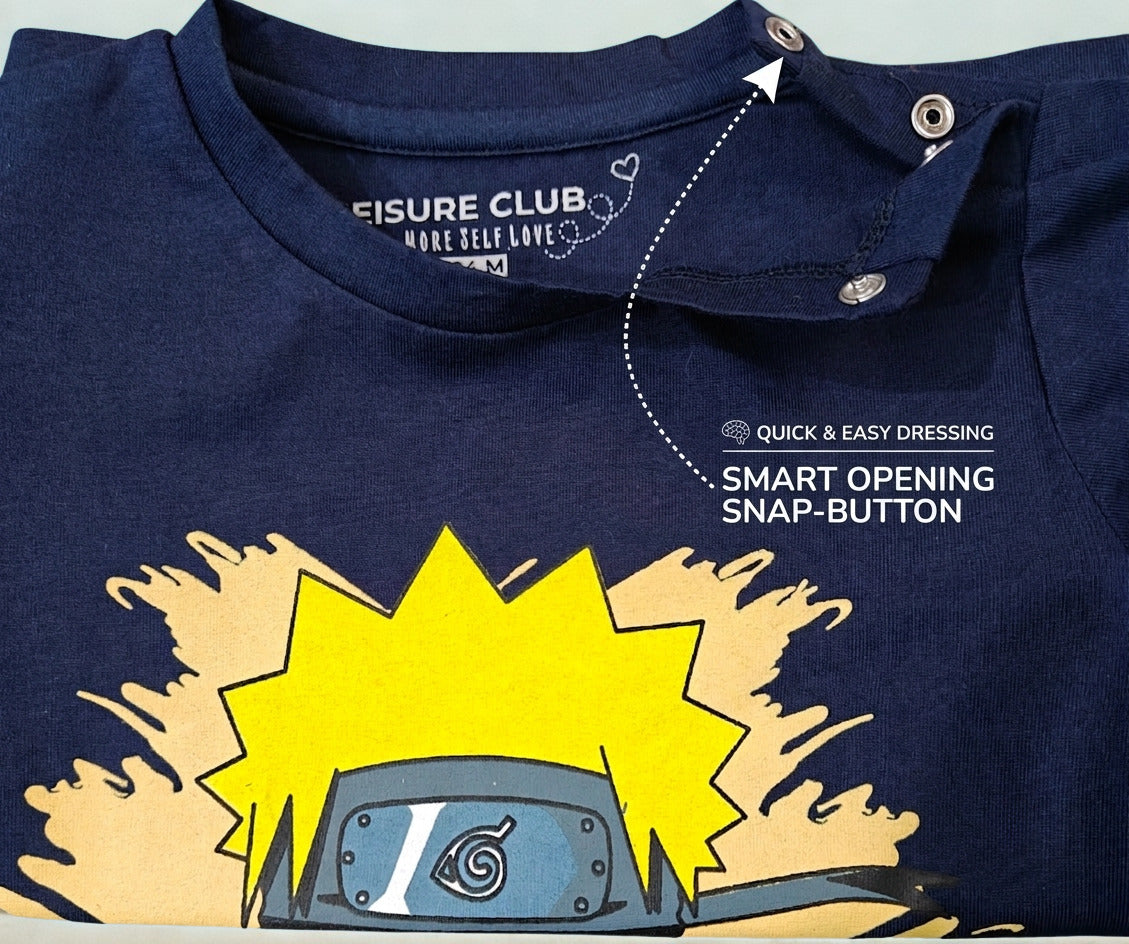 LC Boy Naruto Character Graphic T-shirt - Navy