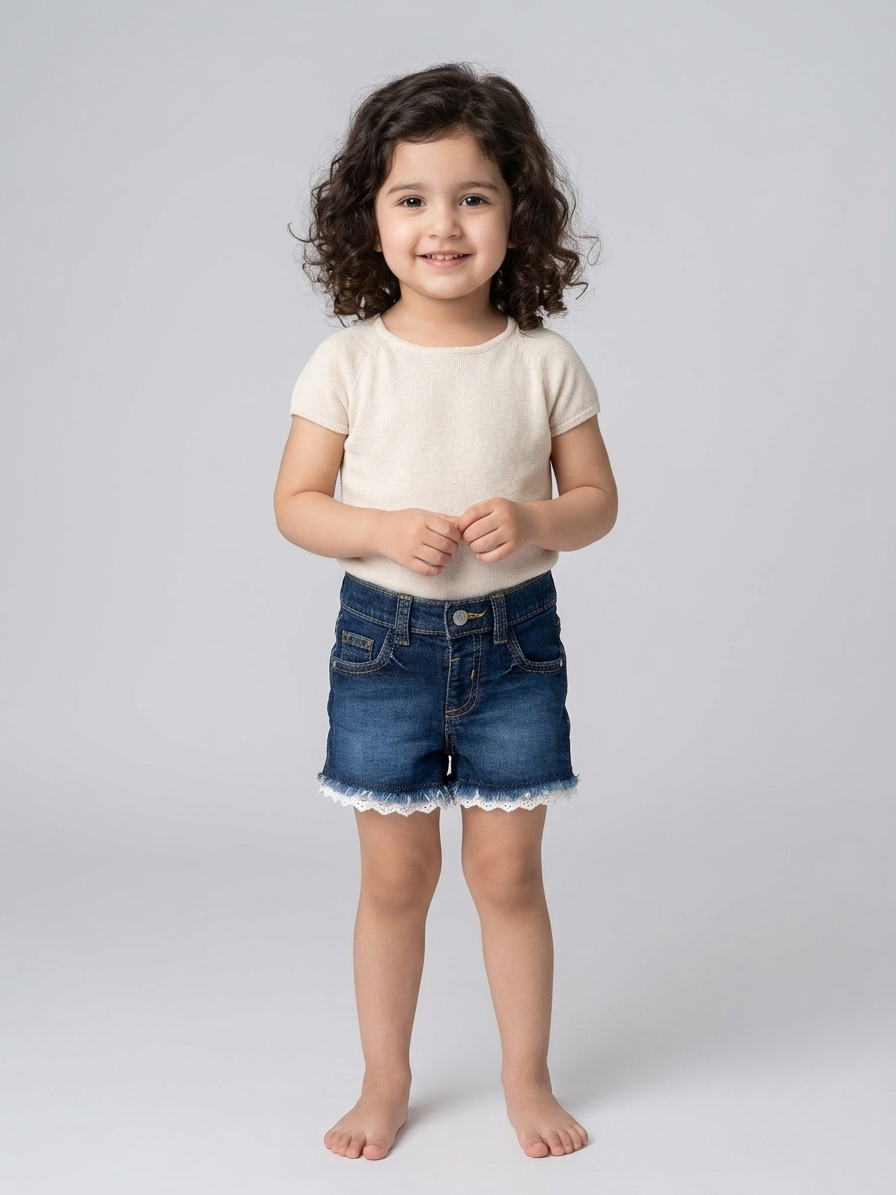 Girl's Infants & Toddlers Denim Shorts - Mid Blue