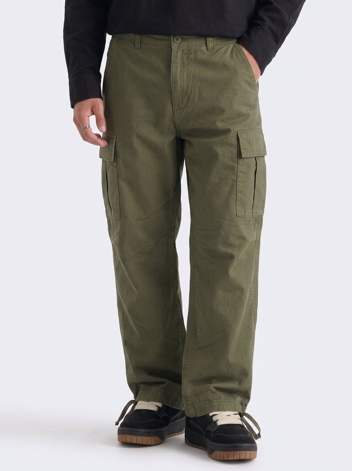 Men's relax fit cargo trouser - Green