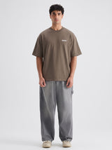 Men's Premium Oversized Brown Drop Shoulder T-Shirt – 220-240 GSM Cotton | RoughEdge