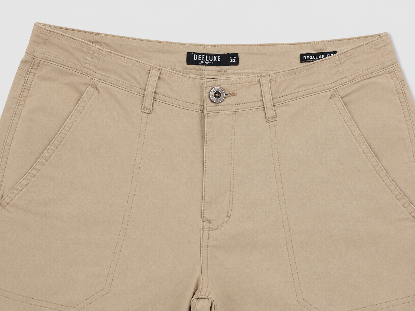 Men's Khaki Cargo 3 Quarter Shorts | Premium Paper Cotton | Export Leftover
