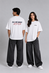 Premium Oversized White Drop Shoulder T-Shirt – 180 GSM Cotton | RoughEdge