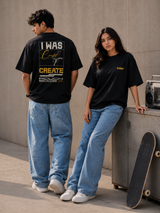 Premium Oversized Black Drop Shoulder T-Shirt – 180 GSM Cotton | RoughEdge