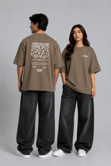 Men's Premium Oversized Brown Drop Shoulder T-Shirt – 220-240 GSM Cotton | RoughEdge