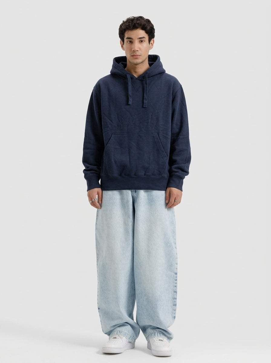 Navy Blue Pullover Hoodie