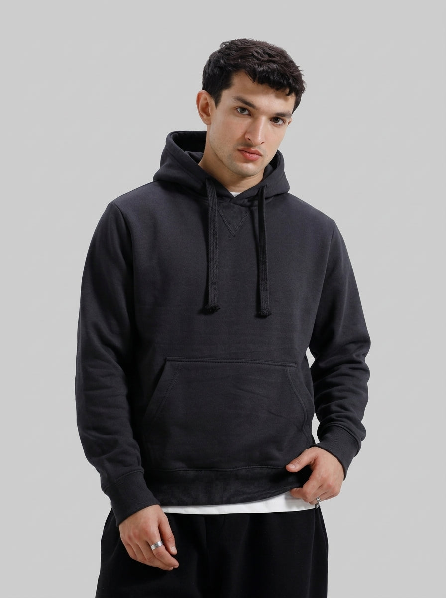 Black Kangaroo Pocket Hoodie