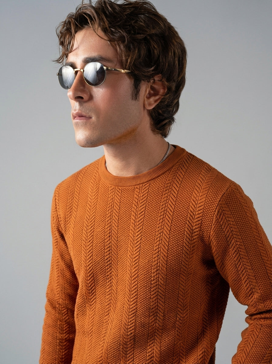 Cable Knit Crewneck Sweatshirt
