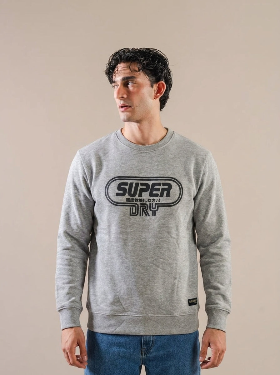 Grey Graphic Crewneck Sweatshirt