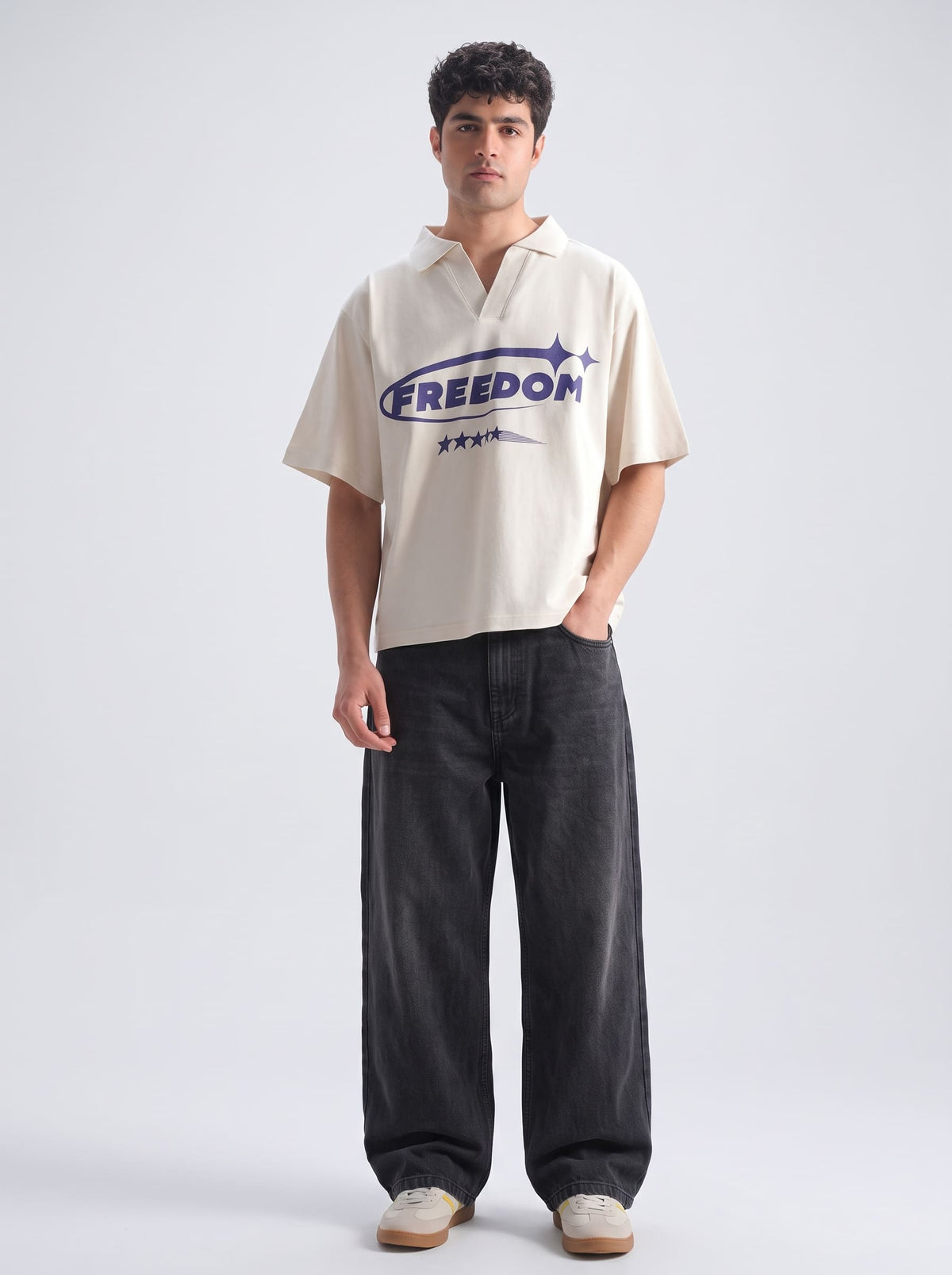 Men’s Charcoal Black Baggy Fit Jeans