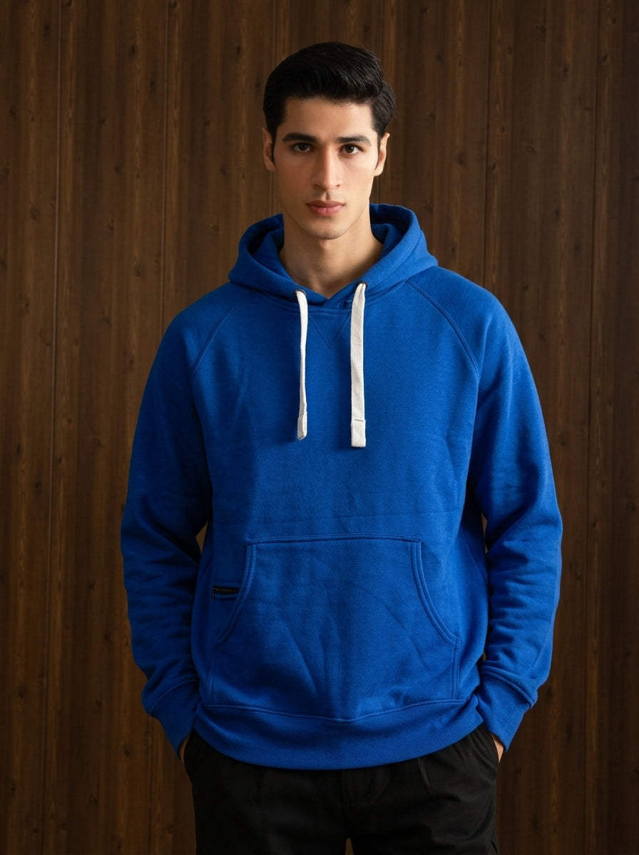 Royal Blue Zipper Pocket Hoodie