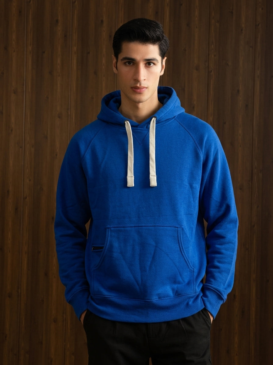 Royal Blue Zipper Pocket Hoodie