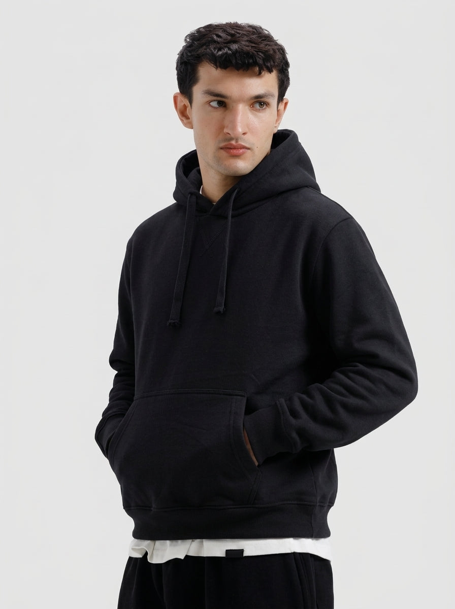 Black Kangaroo Pocket Hoodie