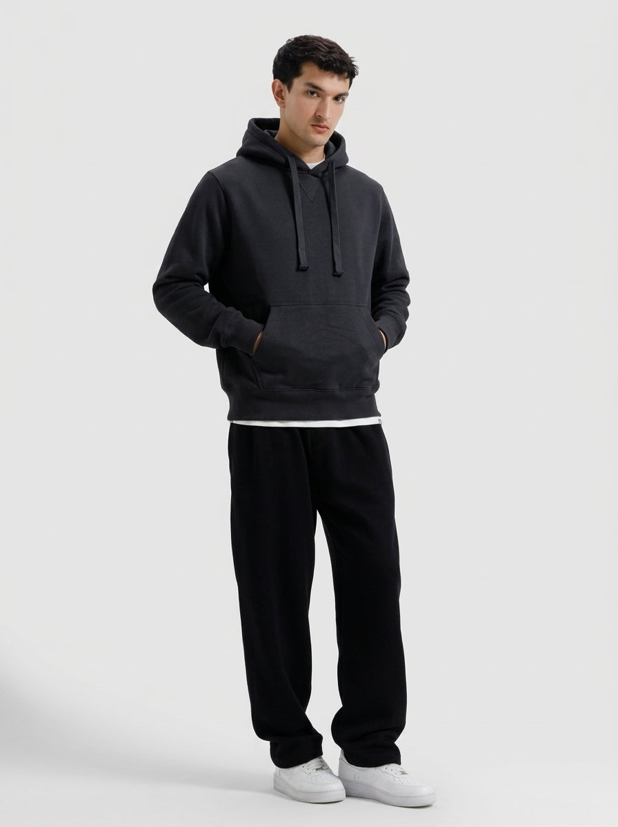 Black Kangaroo Pocket Hoodie