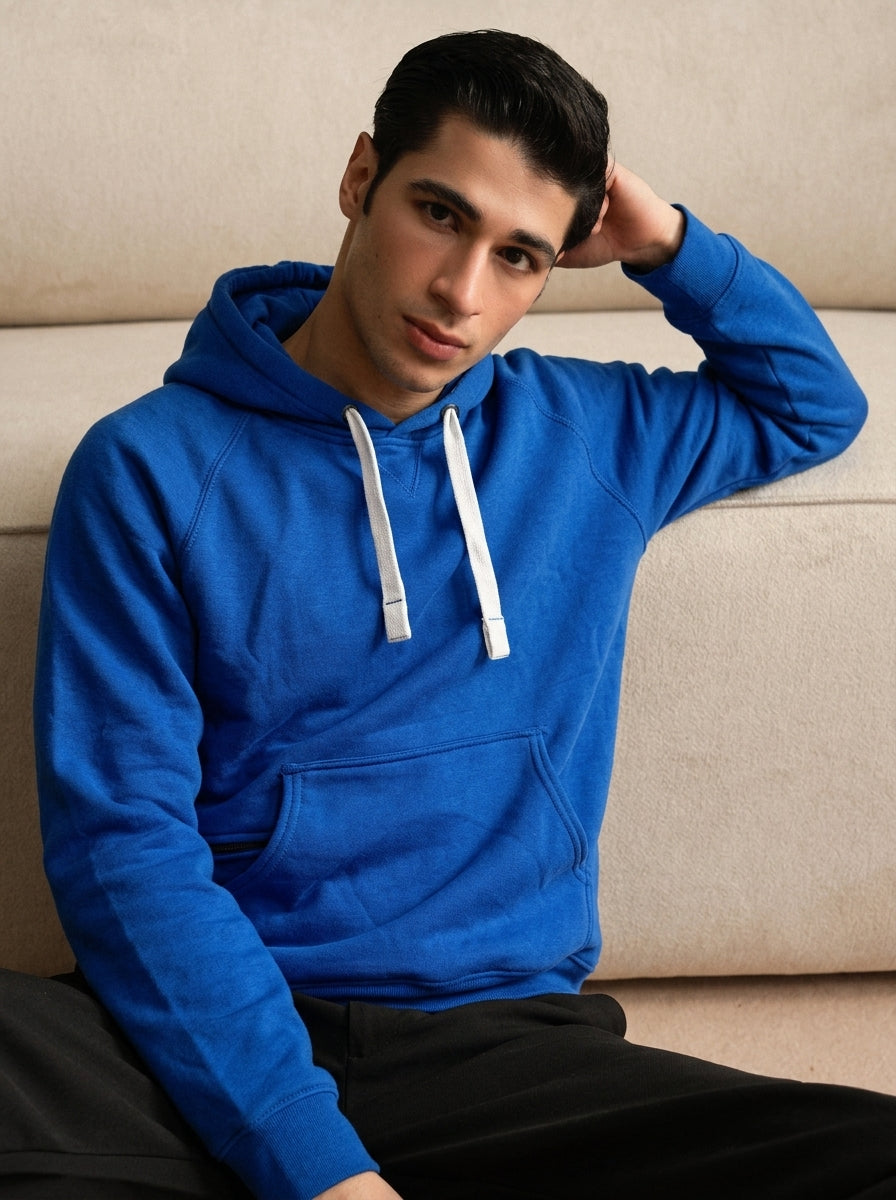 Royal Blue Zipper Pocket Hoodie