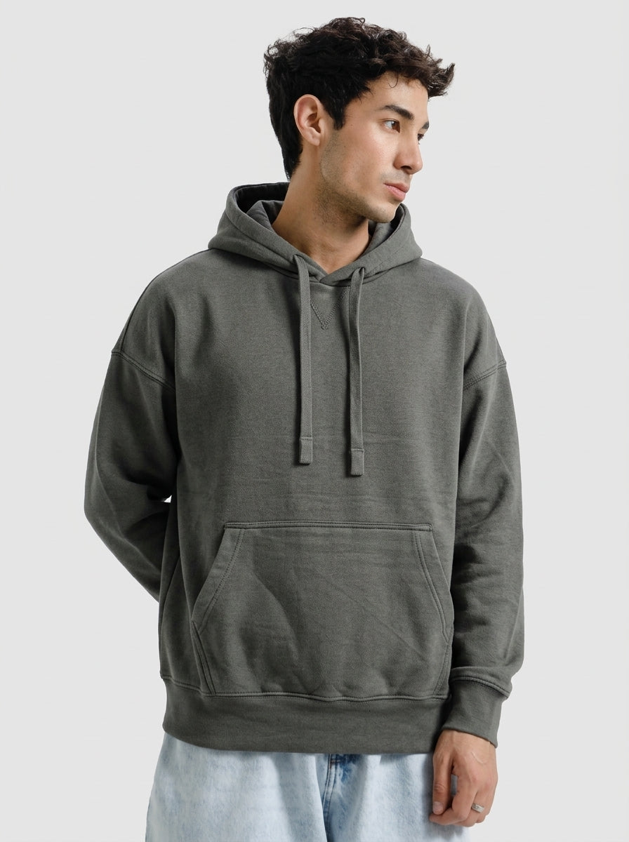 Charcoal Fleece Pullover Hoodie