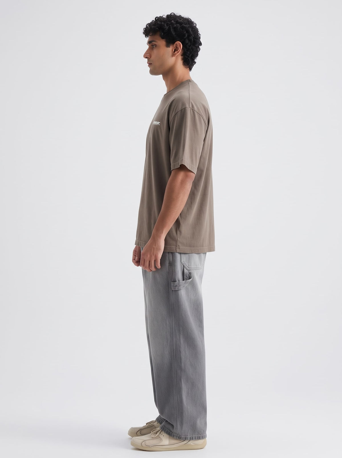 Men's Premium Oversized Brown Drop Shoulder T-Shirt – 220-240 GSM Cotton | RoughEdge