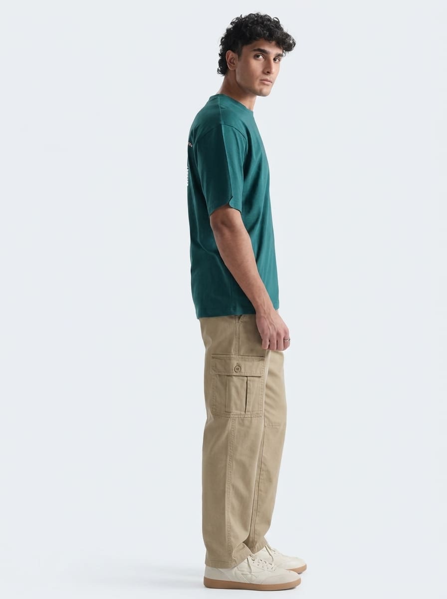 Men Relax Fit Cargo Trouser Beige | Khaki
