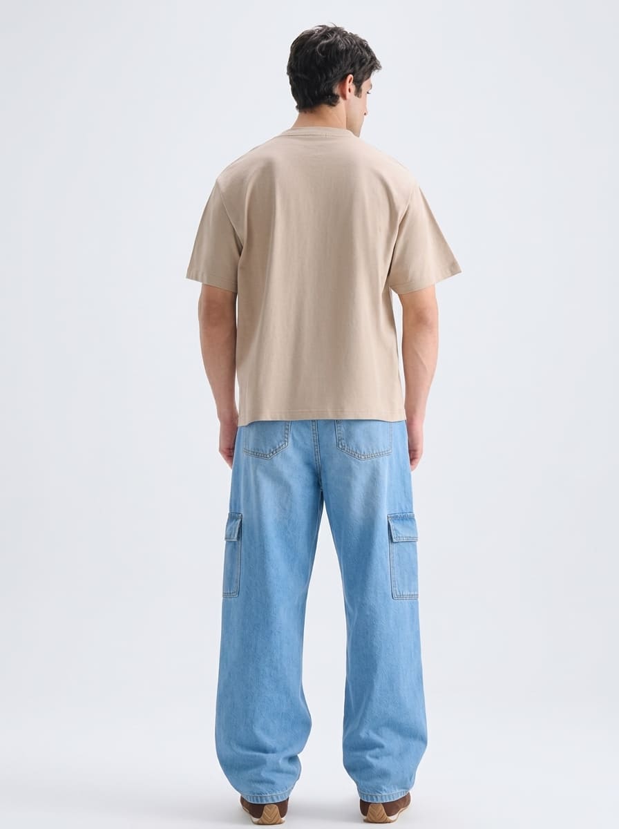 Men’s Cargo Jeans – Baggy Fit | Sky Blue