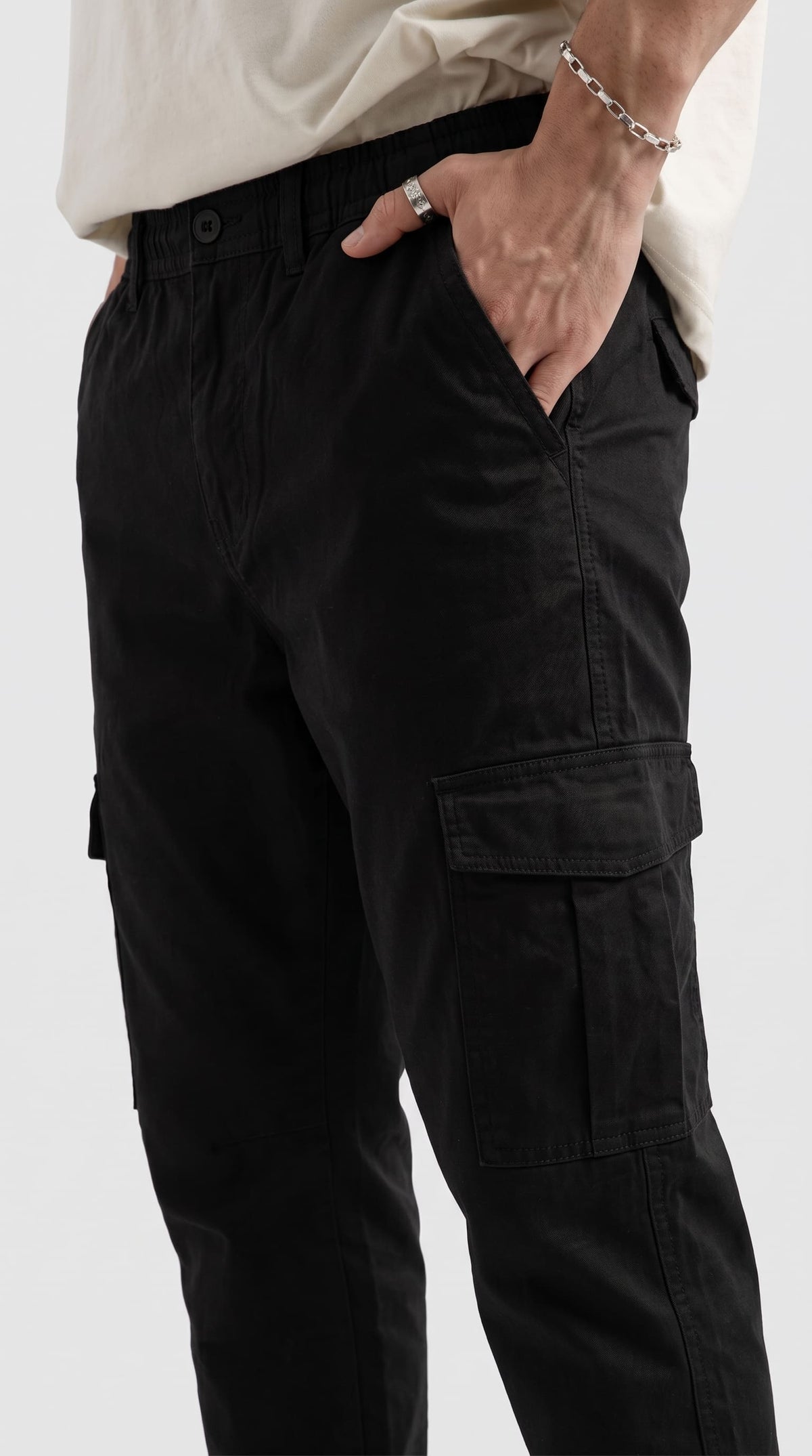 Men's Cotton Cargo Trouser - Black